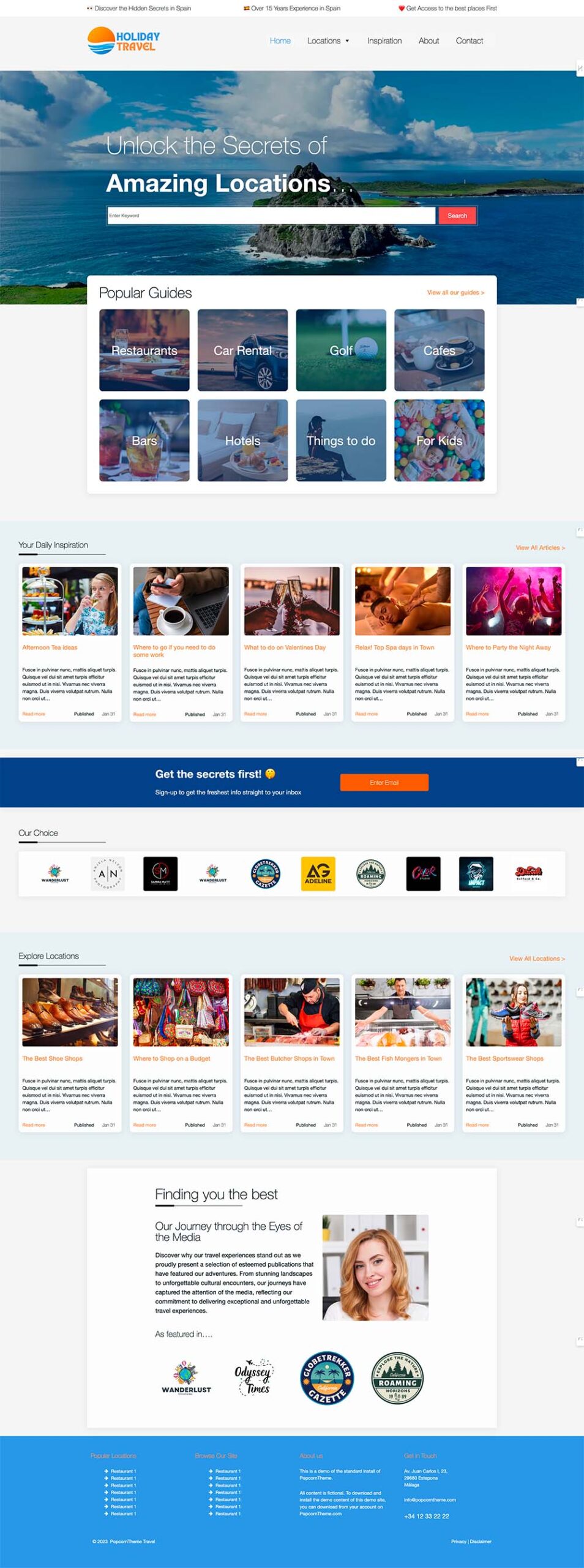 Travel Website on Wordpress with Popcorn Theme scaled